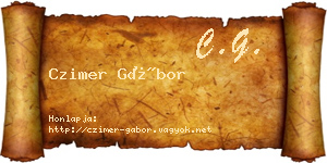 Czimer Gábor névjegykártya